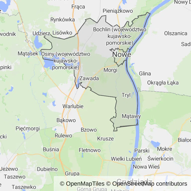 Mapa z zaznaczonym Nowem