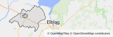 Mapa z zaznaczonym Nowym Dworze Gdańskim