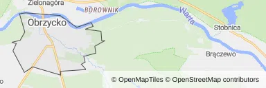 Mapa z zaznaczonym Obrzyckiem