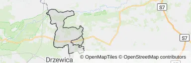 Mapa z zaznaczonym Odrzywole