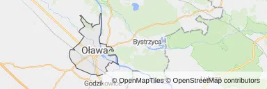 Mapa z zaznaczoną Oławem