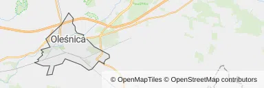 Mapa z zaznaczonym Oleśnicy