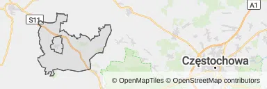 Mapa z zaznaczonym Oleśnem