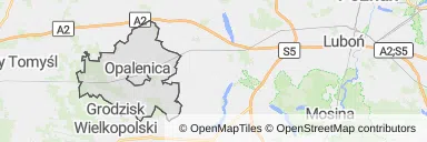 Mapa z zaznaczonym Opalenicy