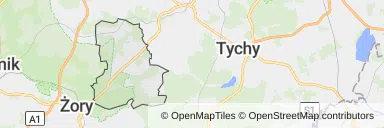 Mapa z zaznaczonym Orzeszem