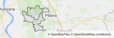 Mapa z zaznaczonym Osieckiem