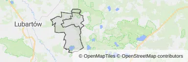 Mapa z zaznaczonym Ostrowie Lubelskim