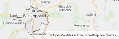 Mapa z zaznaczonym Ostrowie Wielkopolskim