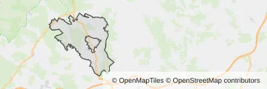 Mapa z zaznaczonym Ostrzeszowem
