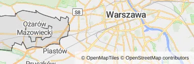 Mapa z zaznaczonym Ożarowie Mazowieckim