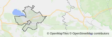 Mapa z zaznaczonym Ozimkiem