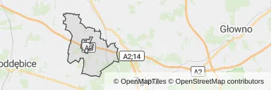 Mapa z zaznaczonym Parzęczewem