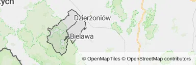 Mapa z zaznaczonymi Pieszycami