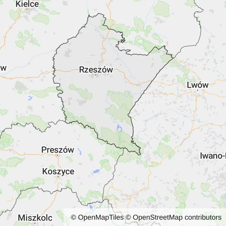 Mapa z zaznaczonym województwem podkarpackim