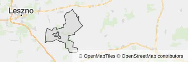 Mapa z zaznaczonym Poniecu