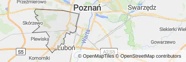 Mapa z zaznaczonym Grunwaldem w Poznaniu