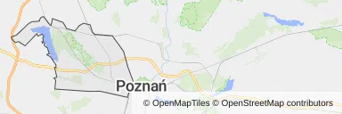 Mapa z zaznaczonym Jeżycem w Poznaniu
