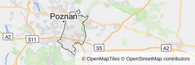 Mapa z zaznaczonym Nowe Miastoem w Poznaniu