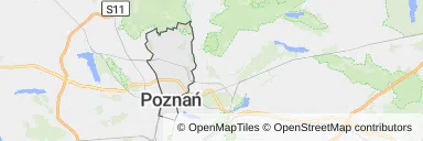 Mapa z zaznaczonym Stare Miastoem w Poznaniu