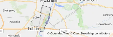 Mapa z zaznaczoną Wildą w Poznaniu