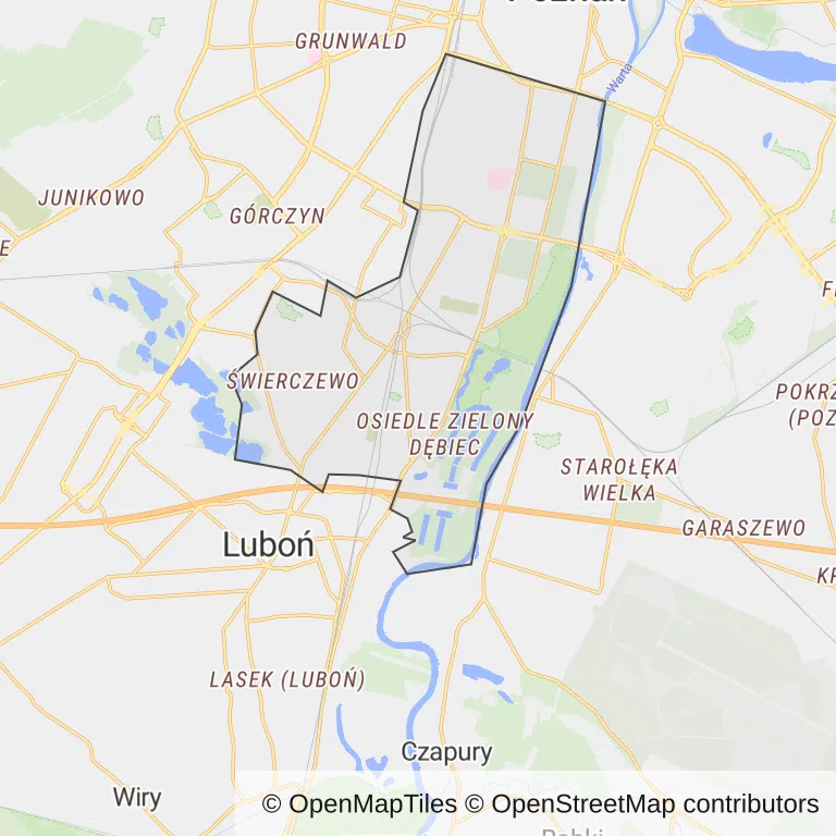 Mapa z zaznaczoną Wildą w Poznaniu