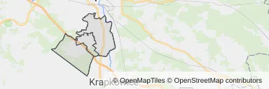 Mapa z zaznaczonym Prószkowem