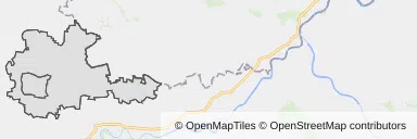 Mapa z zaznaczonymi Proszowicami