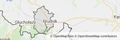 Mapa z zaznaczonym Prudnikiem
