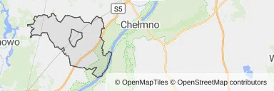 Mapa z zaznaczonym Pruszczem