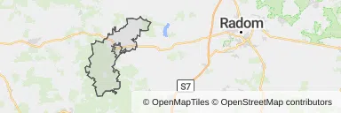 Mapa z zaznaczoną Przysusze