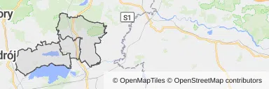 Mapa z zaznaczoną Pszczynem