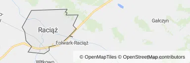 Mapa z zaznaczonym Raciążu