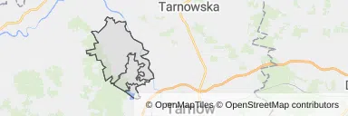 Mapa z zaznaczonym Radłowem