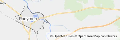 Mapa z zaznaczonym Radymnem