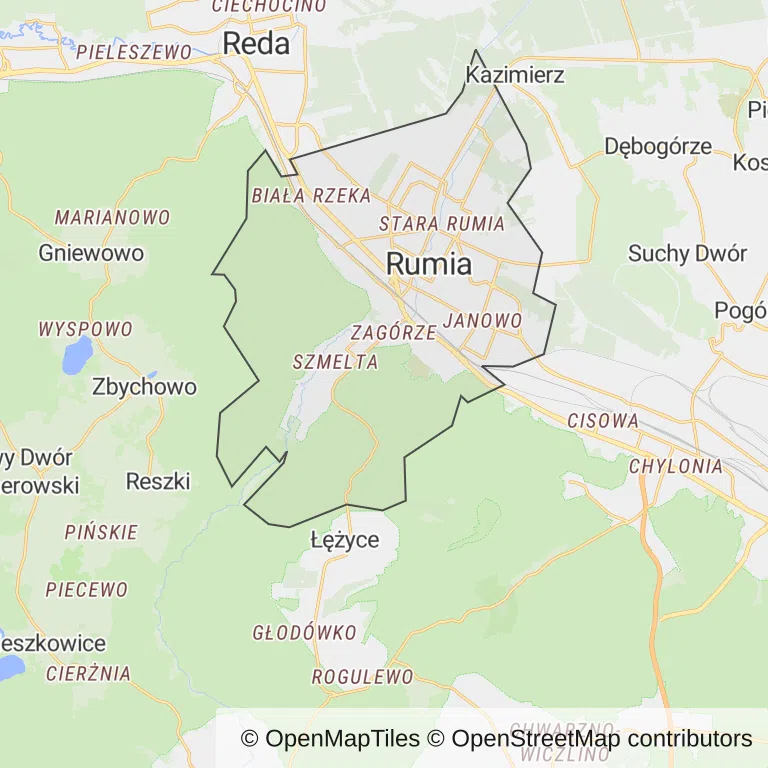 Mapa z zaznaczoną Rumi