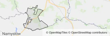 Mapa z zaznaczonym Rychtalu