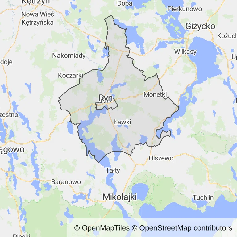 Mapa z zaznaczonym Rynem