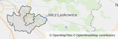 Mapa z zaznaczonymi Siechnicami