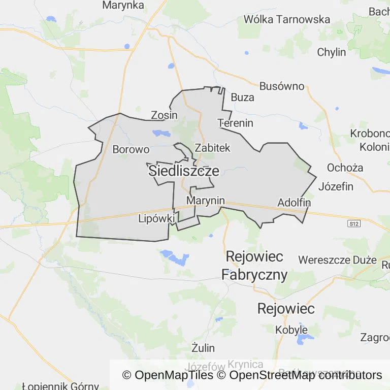 Mapa z zaznaczonym condo w Siedliszczem