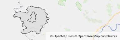 Mapa z zaznaczonym Skalbmierzem