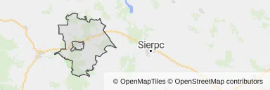 Mapa z zaznaczonym Skępem