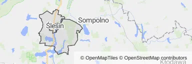 Mapa z zaznaczonym Ślesinem