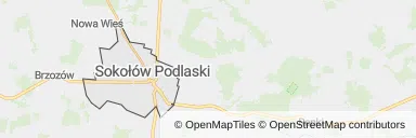 Mapa z zaznaczonym Sokołowie Podlaskim