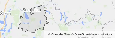 Mapa z zaznaczonym Sompolnem