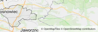 Mapa z zaznaczonym Sosnowcem