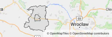 Mapa z zaznaczoną Środzie Śląskiej