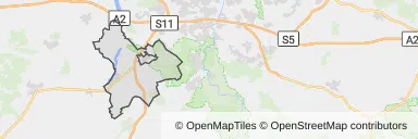 Mapa z zaznaczonym Stęszewem