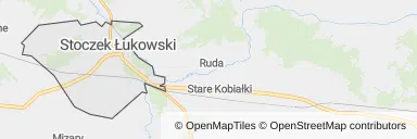 Mapa z zaznaczonym Stoczku Łukowskim