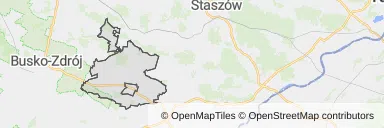 Mapa z zaznaczonym Stopnicy