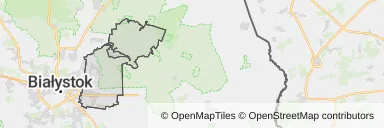 Mapa z zaznaczonym Supraślu